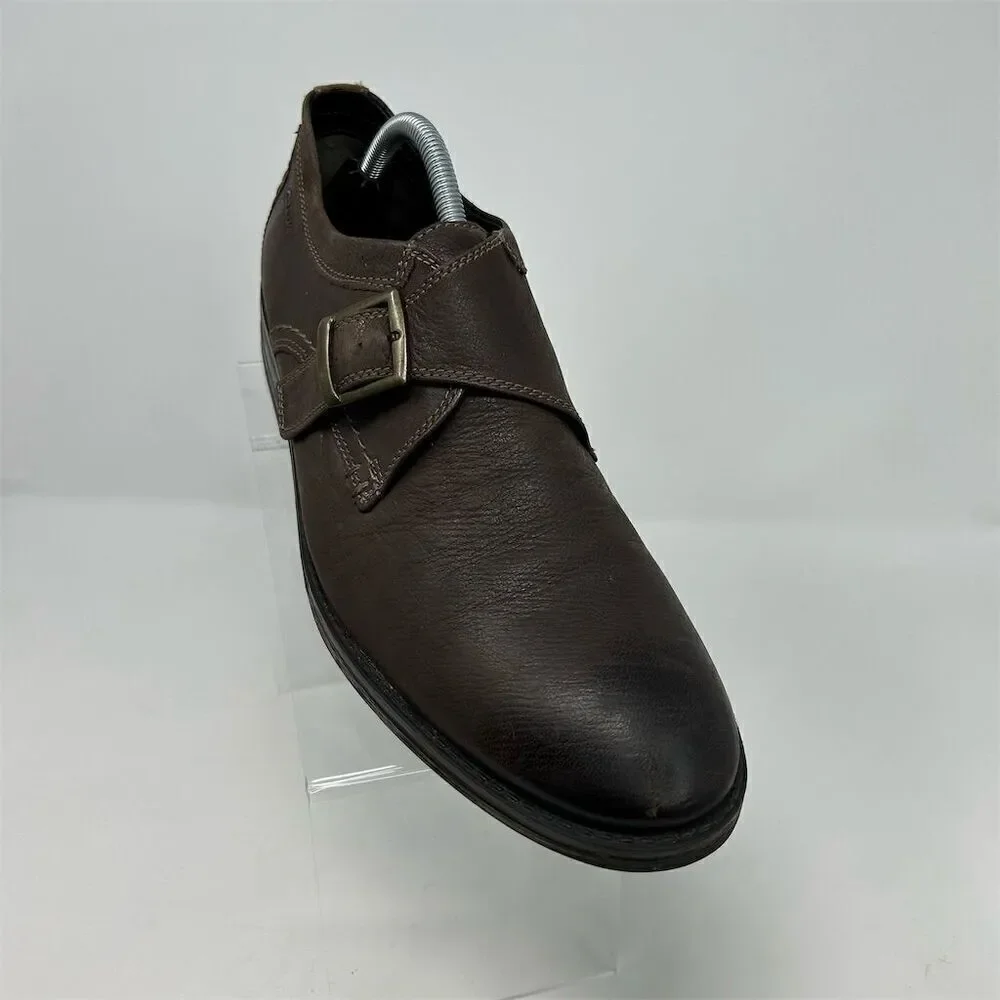Clarks Delsin Stride Men's Brown Leather Monk Strap Loafer Dress Shoes Size 11 M